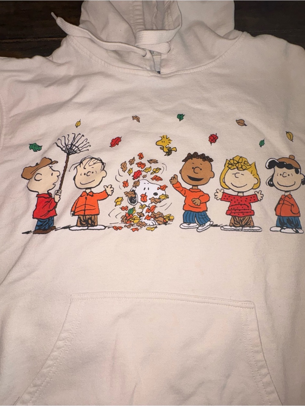 Peanuts White Pullover Hoodie with Colorful Character Graphic - Picture 4 of 7